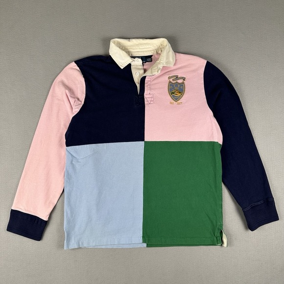 Ralph Lauren Other - Polo Ralph Lauren Rugby Shirt Mens XL Colorblock Crest Patch Long Sleeve